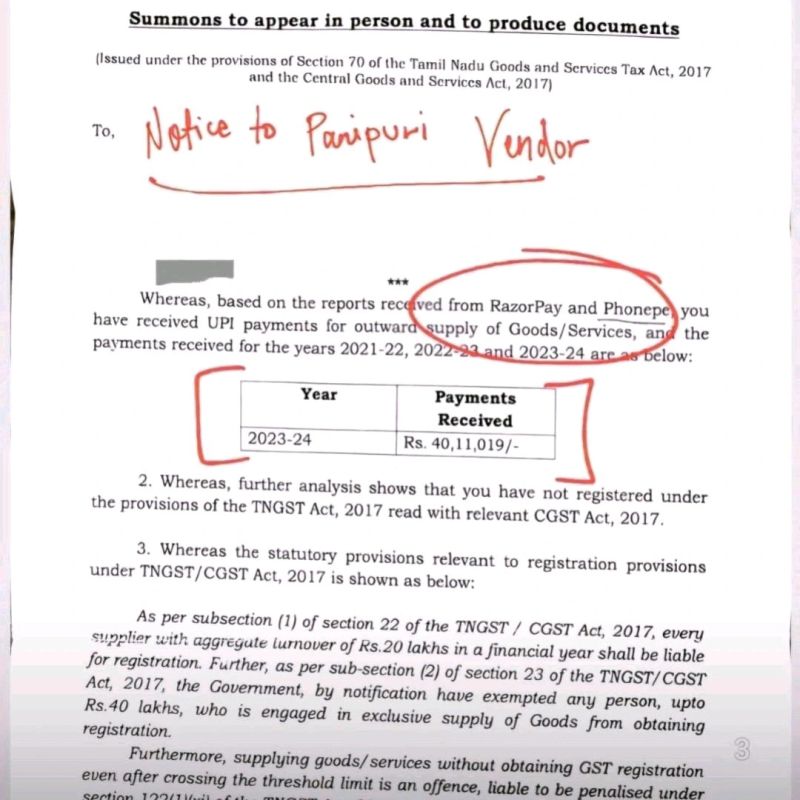 Pani Puri Vendor Gets GST Notice for Rs.40 Lakh, Internet Mocks with 'Career Change