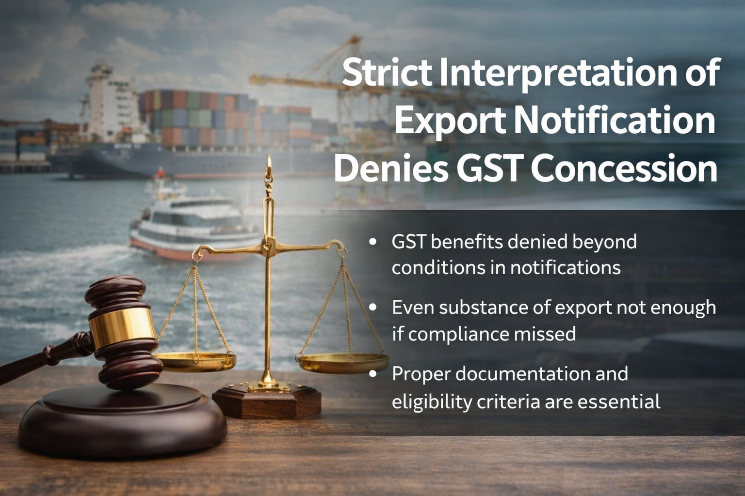 Strict Interpretation of Export Notification Denies GST Concession