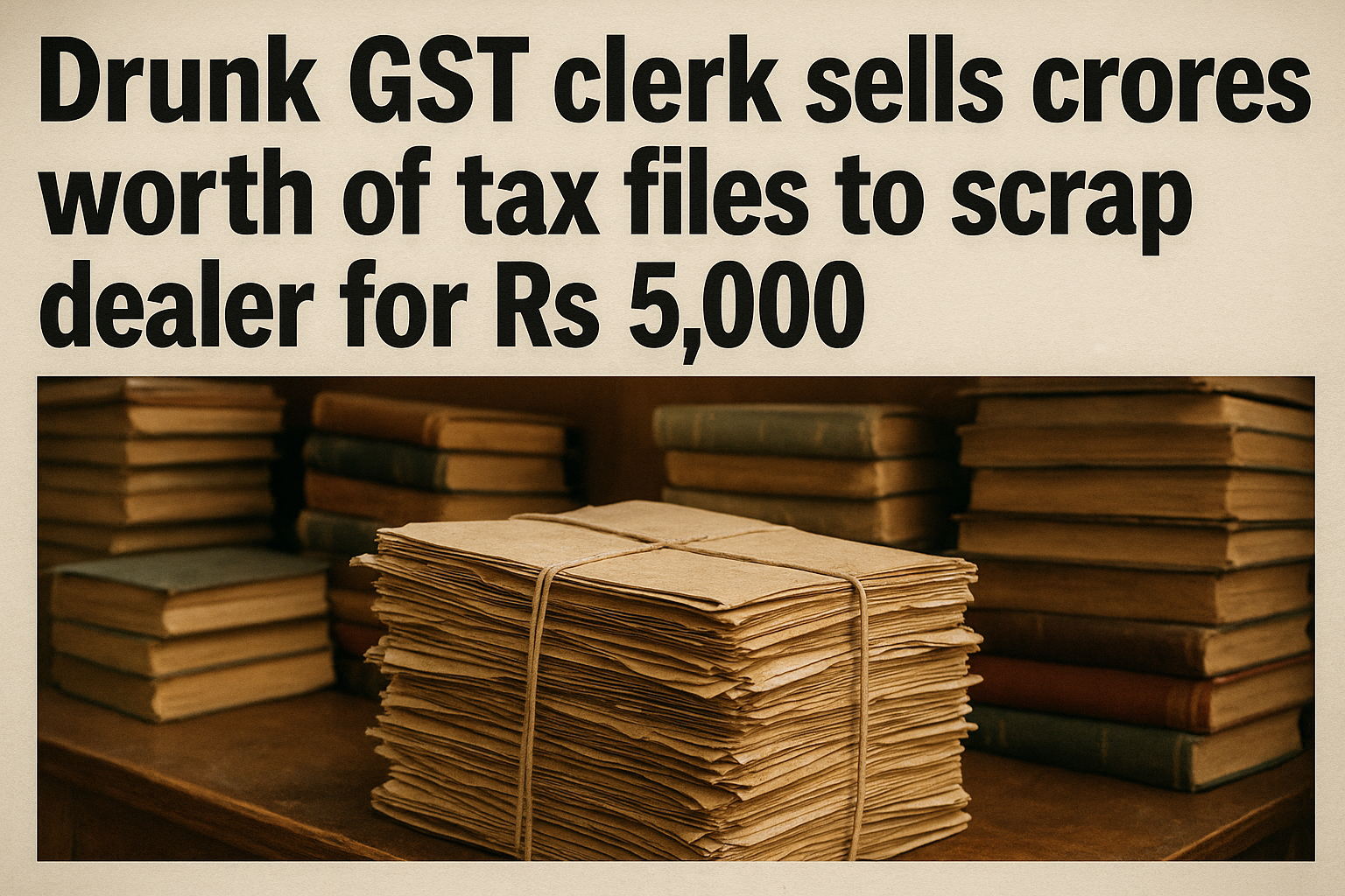 Drunk GST clerk sells crores worth of tax files to scrap dealer for Rs 5,000