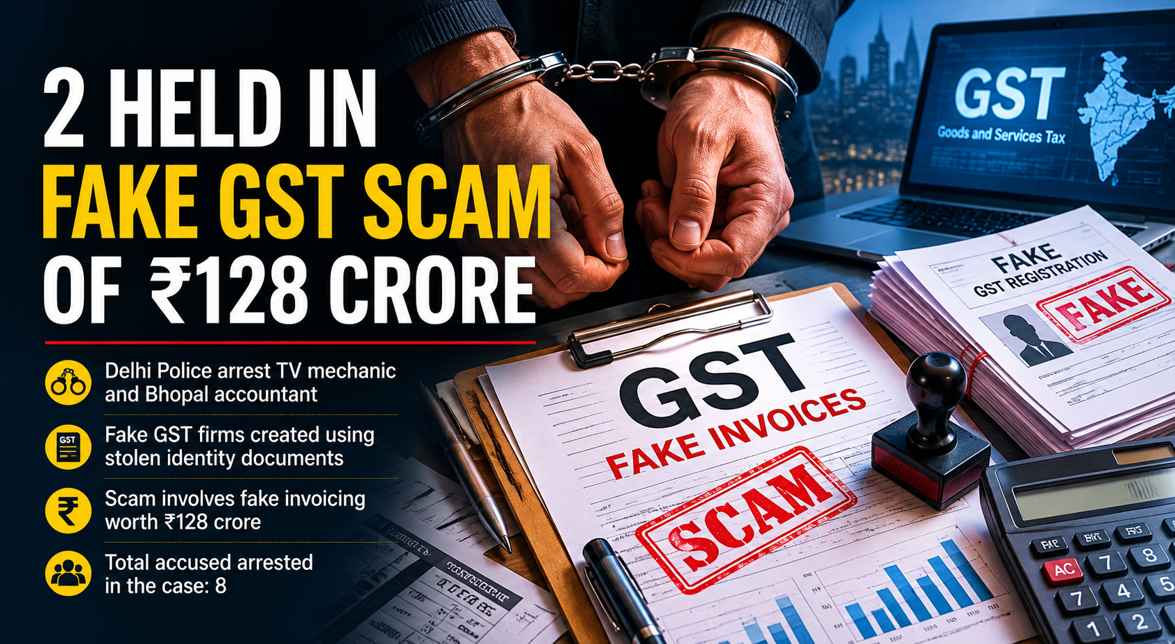 2 held in fake GST scam of Rs 128 crore