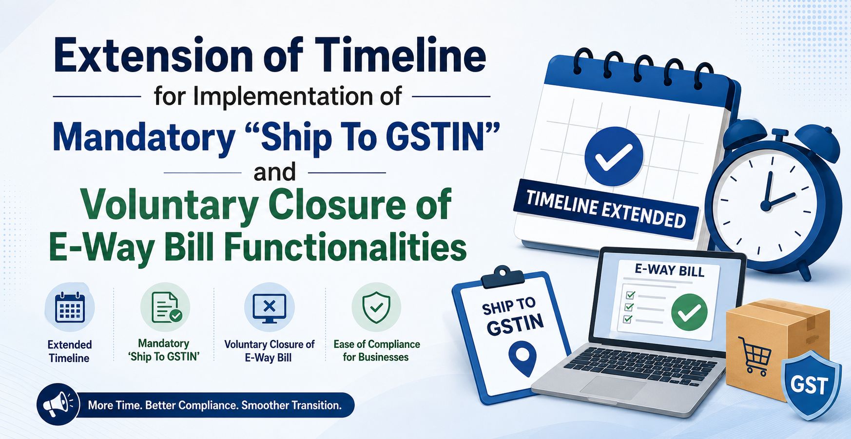 Extension of Mandatory “Ship To GSTIN” & E-Way Bill Closure Timeline