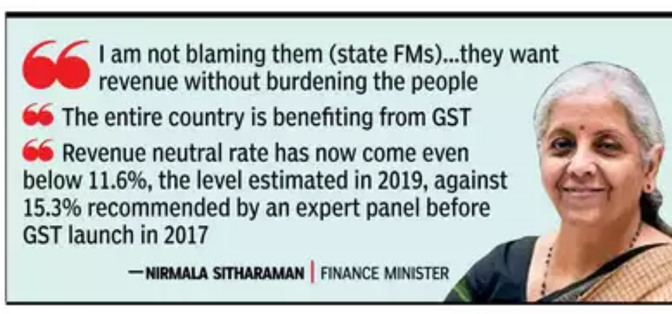 States are also cautious on GST rate cuts: Sitharaman