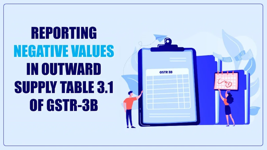 GSTR-3B Now allows Negative Values in Outward Supply at Table 3.1