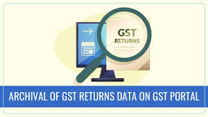 Archival of GST Returns data on GST portal