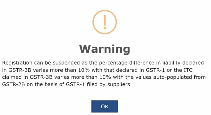 GST Registration to be cancelled if ITC taken in GSTR-3B varies more than 10% with GSTR-2B