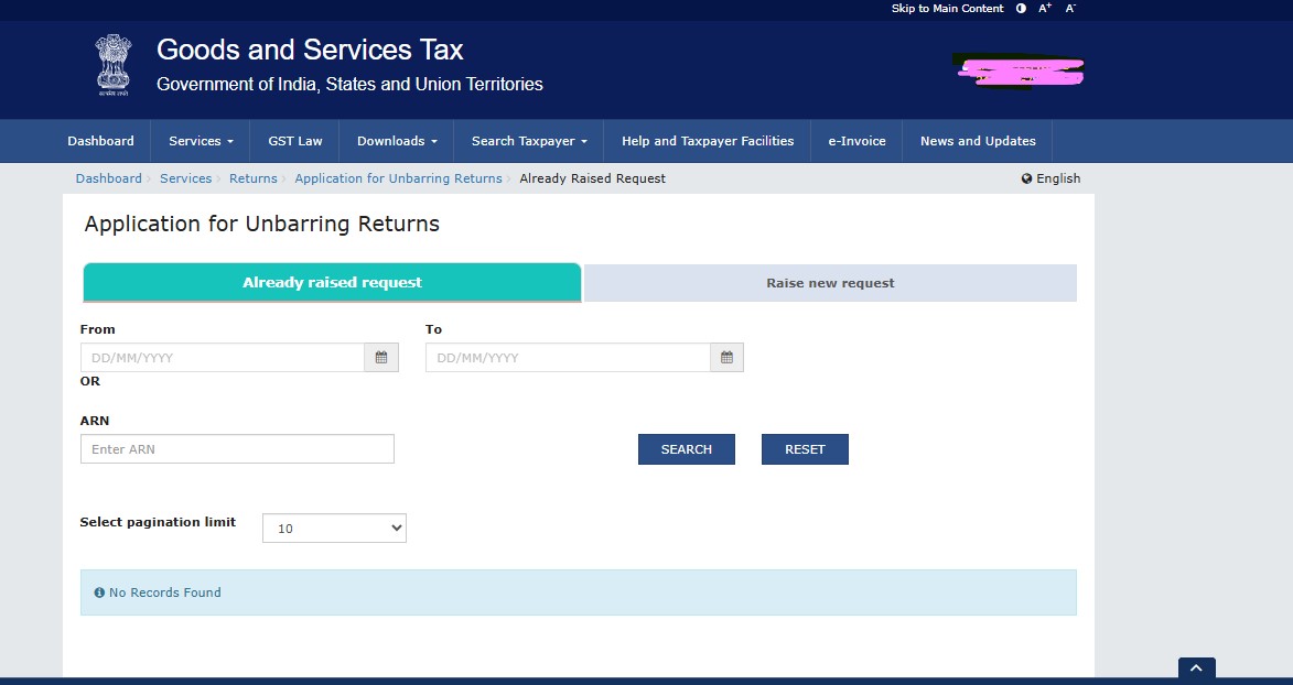 GSTN Operationalises New “Application for Unbarring Returns” Module on GST Portal