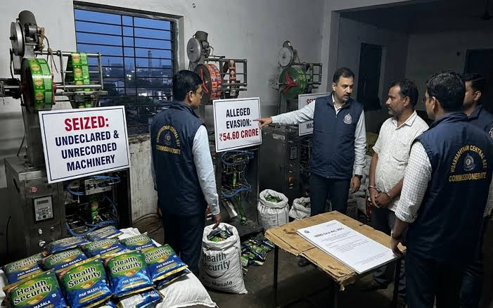 GST officials busts illegal pan masala unit in Visakhapatnam; Rs.54.60 crore evasion estimated