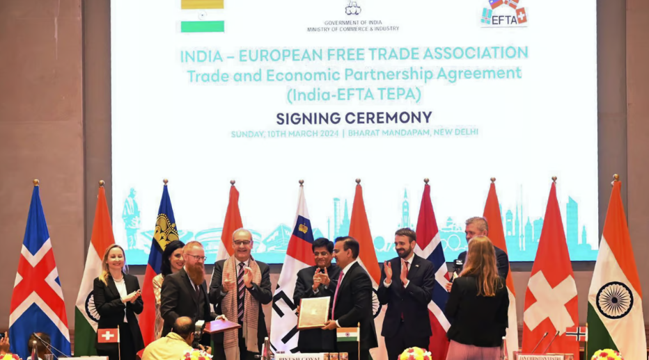 India, EFTA sign trade pact to promote exports